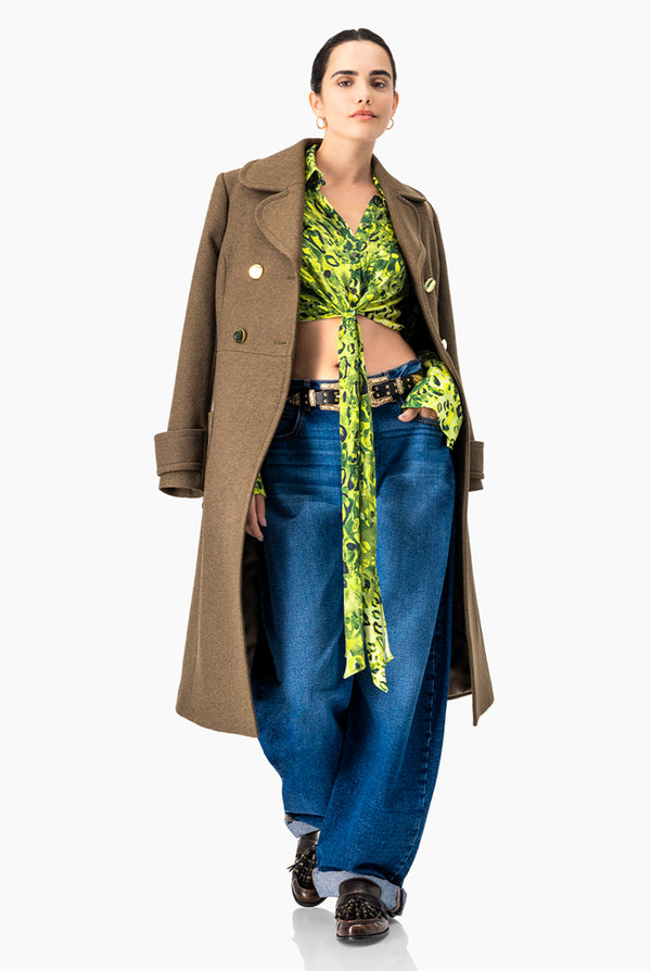 Blusa Estampada Verde con Amarre