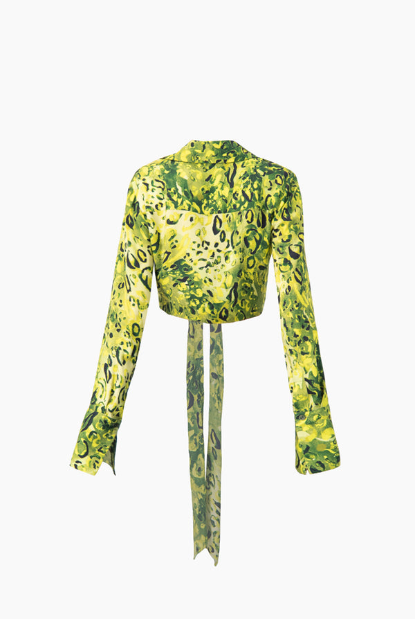 Blusa Verde Estampada Casual