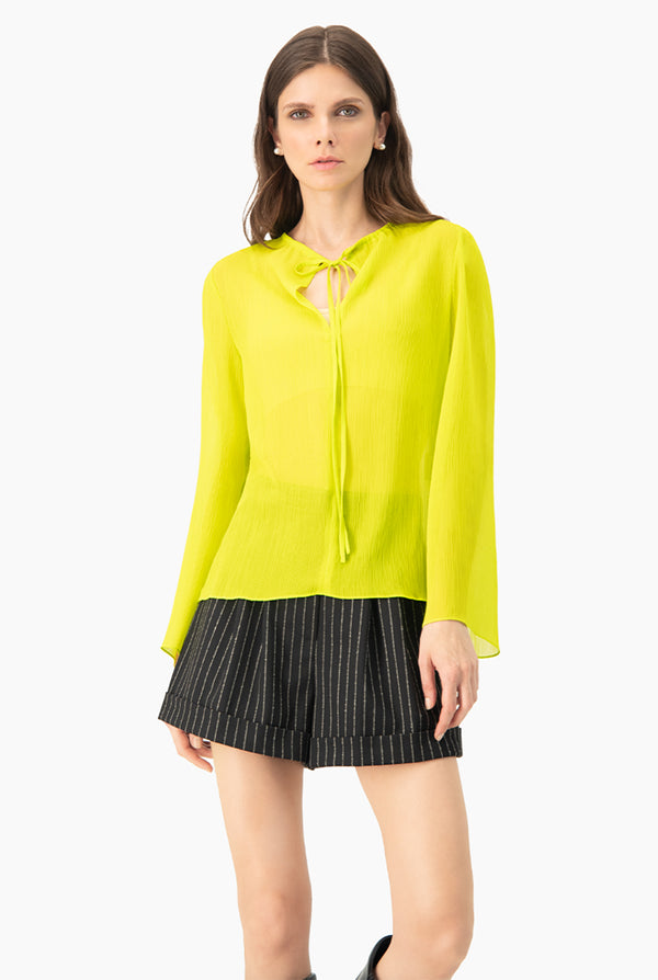 Blusa Larga Verde Escote V