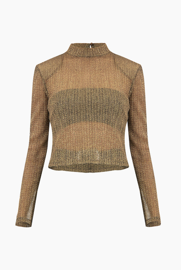 Blusa Dorada Manga Larga Ivonne