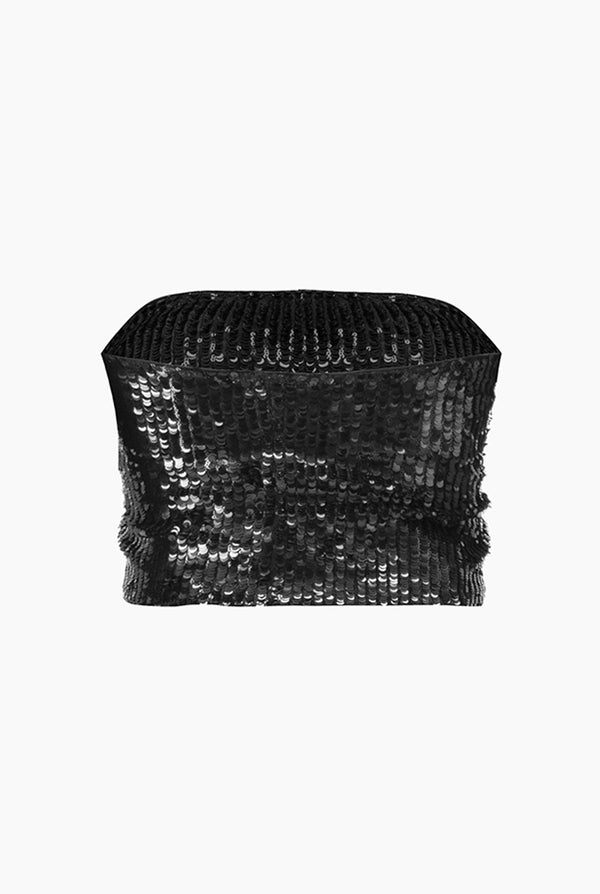 Top Tubo Lentejuelas Negro