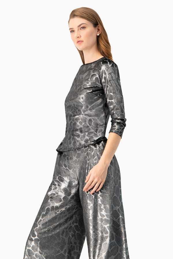 Blusa recta plata manga larga