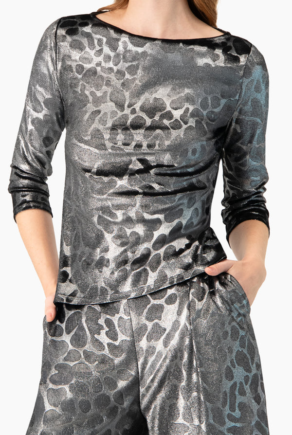 Blusa recta plata manga larga