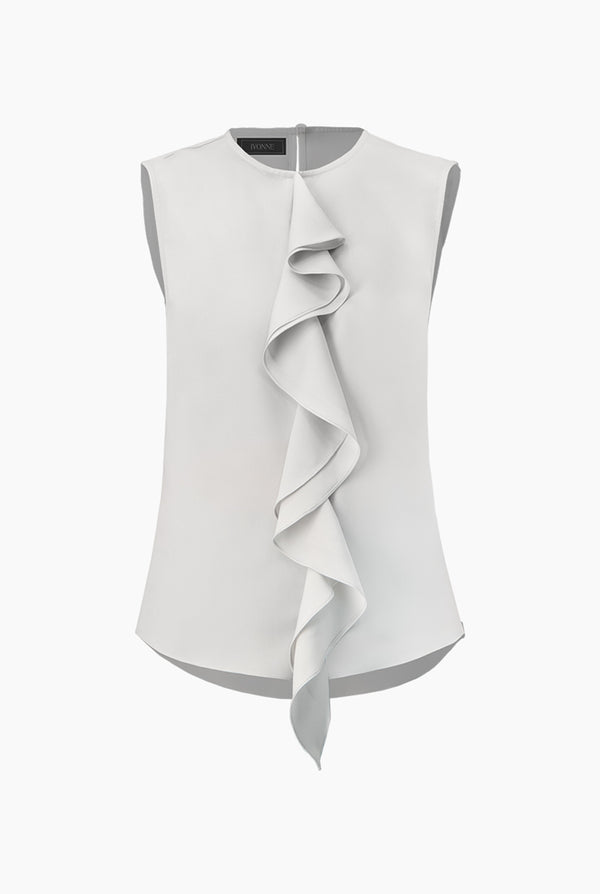 Blusa recta gris sin mangas