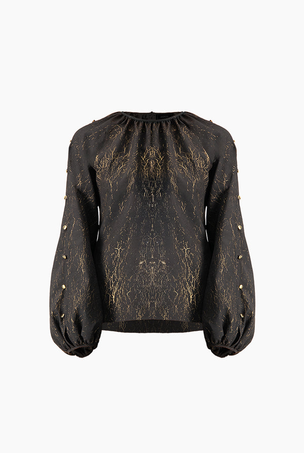 Blusa de manga larga amplia