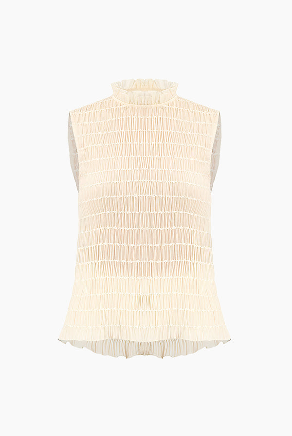 Blusa sin mangas con textura