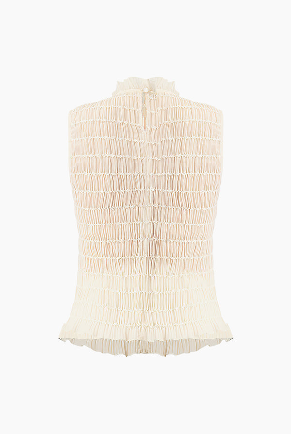 Blusa sin mangas con textura