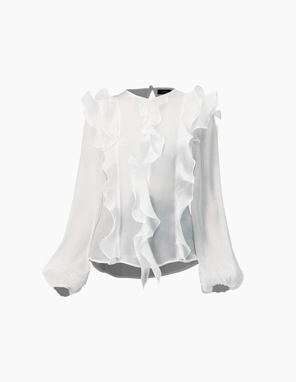 Blusa transparente de manga larga