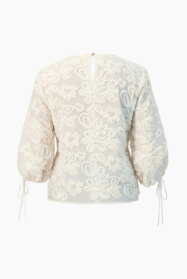 Blusa manga larga con amarre