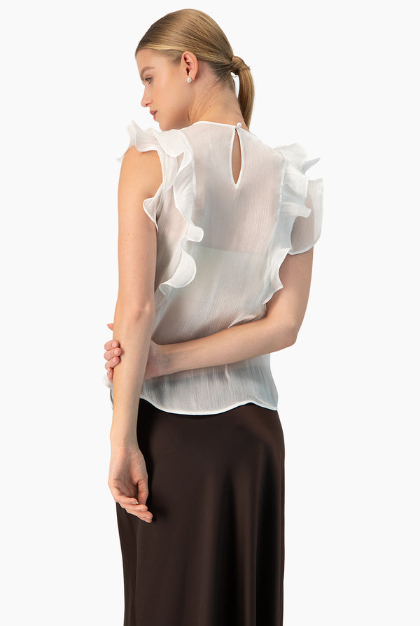Blusa transparente sin mangas