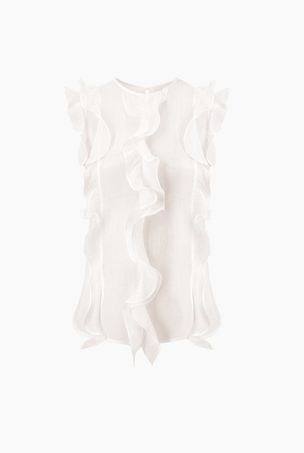 Blusa transparente sin mangas