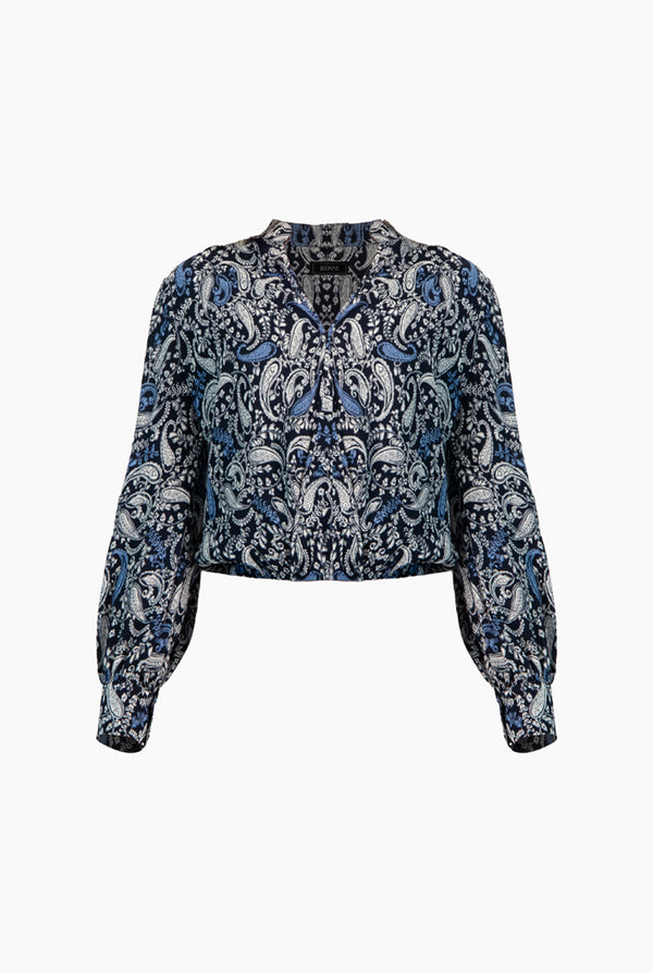 Blusa manga larga escote en V