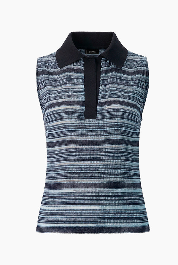 Blusa tejida de cuello camisero