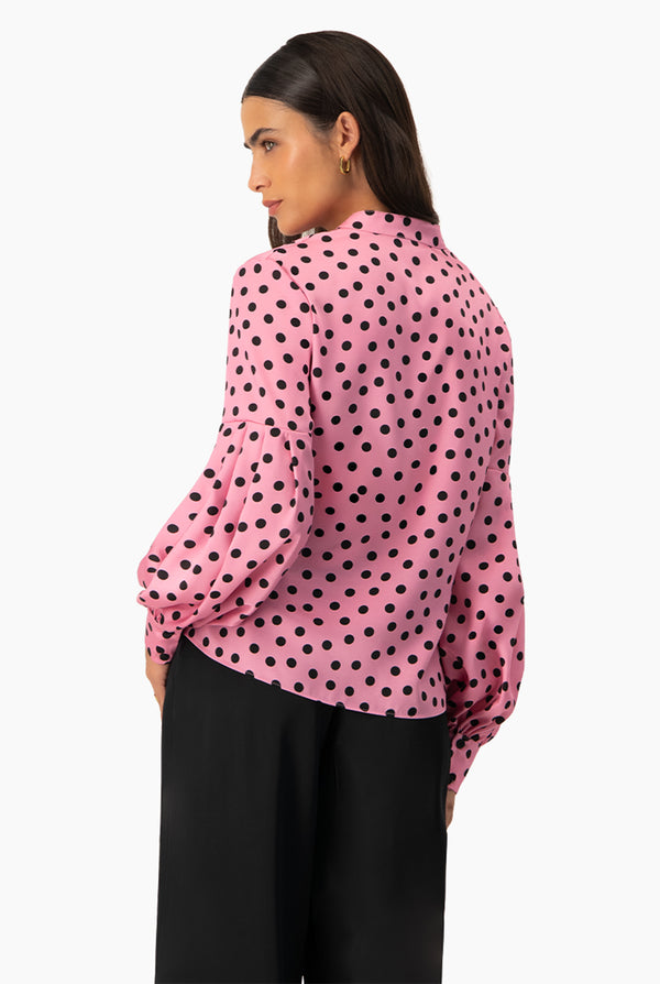 Blusa lunares de manga larga