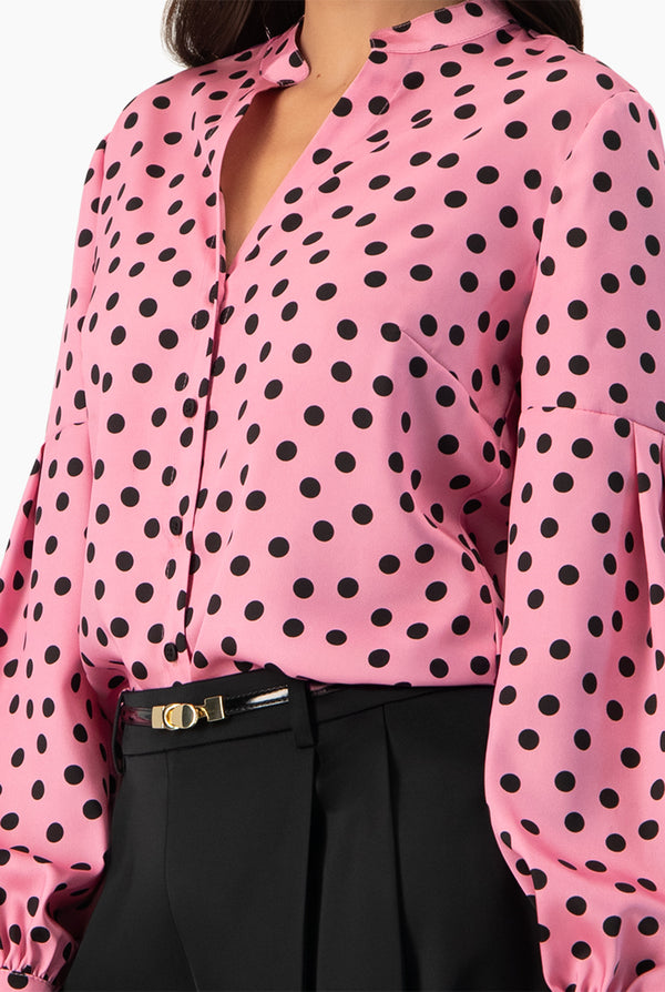 Blusa lunares de manga larga