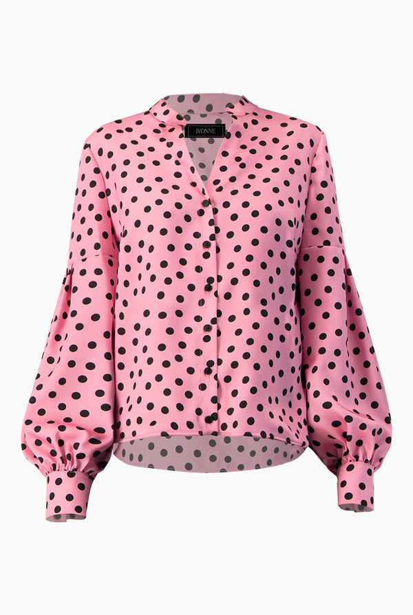 Blusa lunares de manga larga