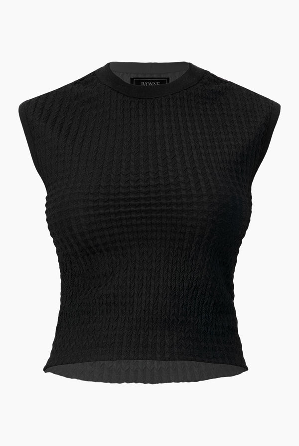 Blusa sin mangas tejida