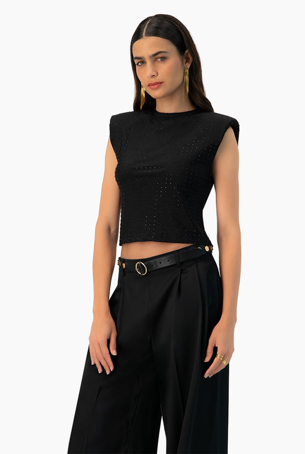Blusa corta de hombro caido