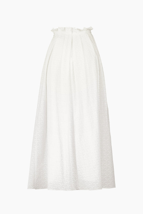 Maxi falda en tono blanco con cinta