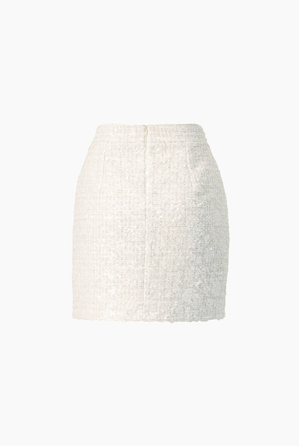 Falda Mini Marfil Lentejuelas