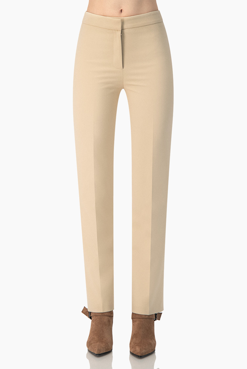 Pantalon recto sastreado en color beige