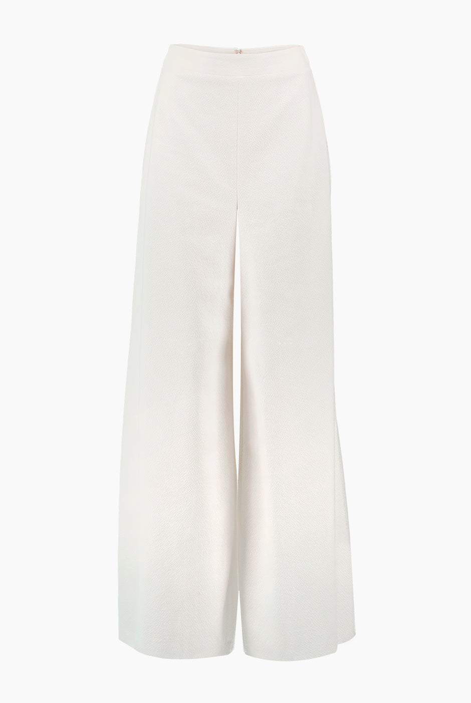 Pantalón blanco estilo palazzo de Ivonne con cierre trasero