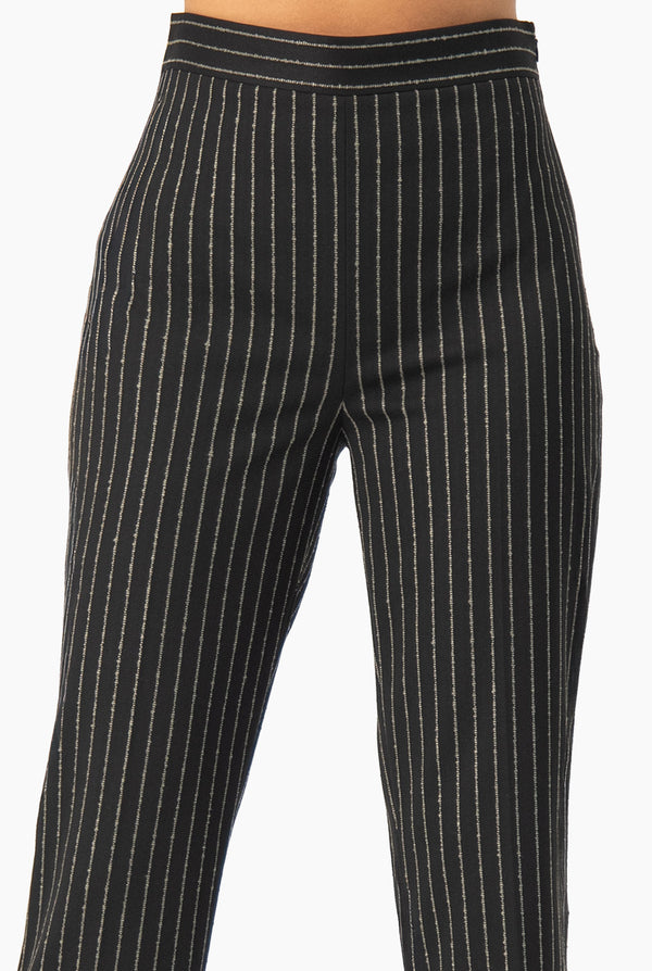 Pantalón Recto Rayas Negro