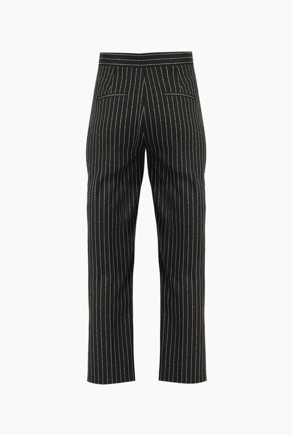 Pantalón Recto Rayas Negro