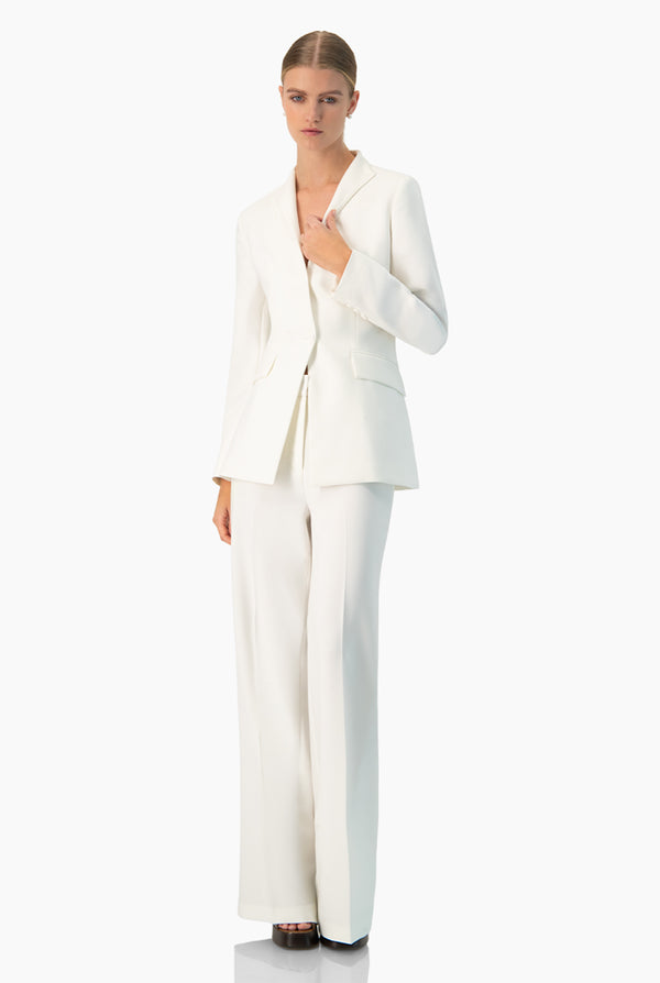 Pantalon recto blanco pierna amplia