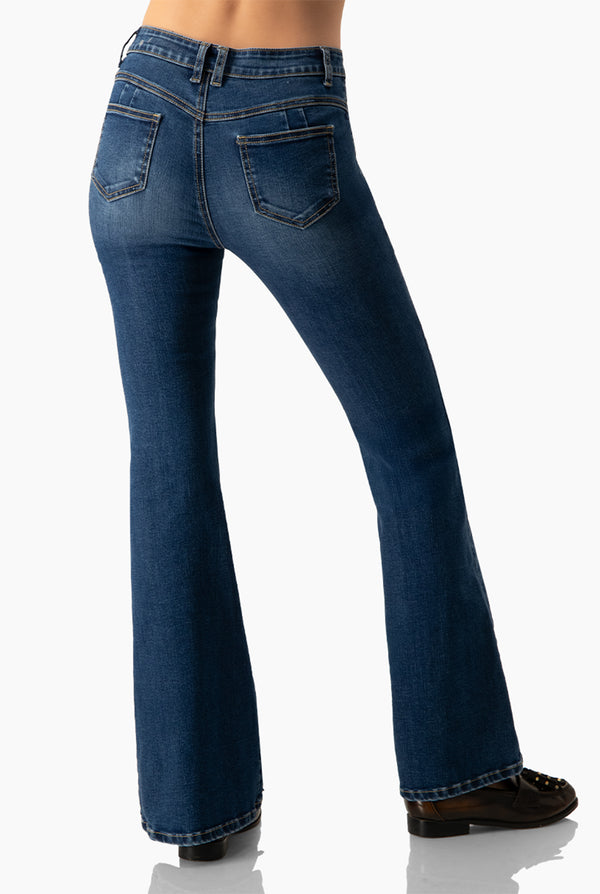 Jeans campana de un boton