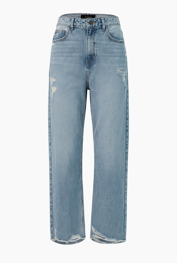 Jeans amplio con destruccion