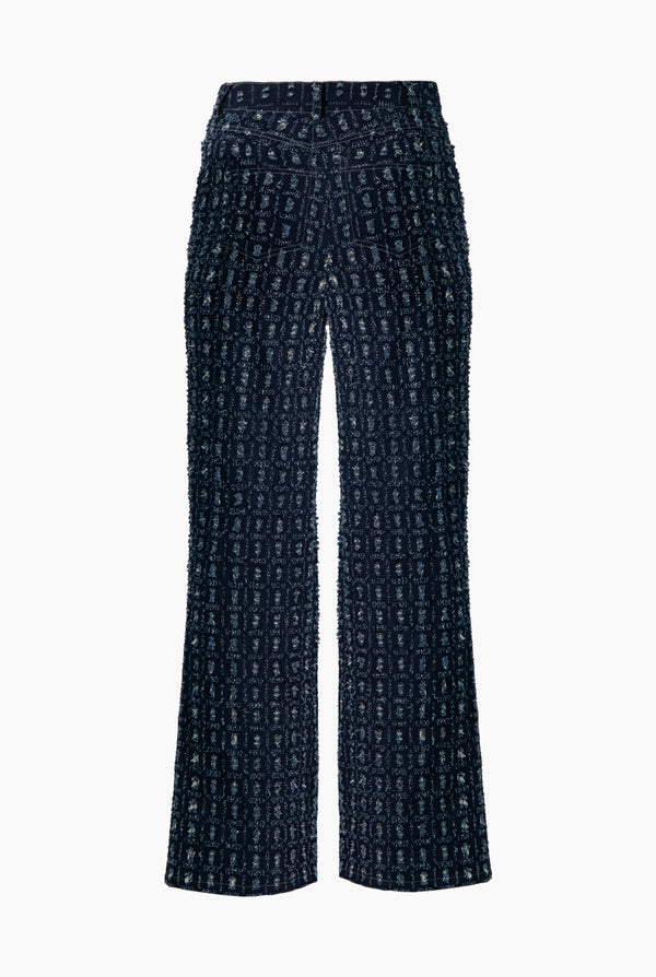 Pantalon denim recto con bolsillos