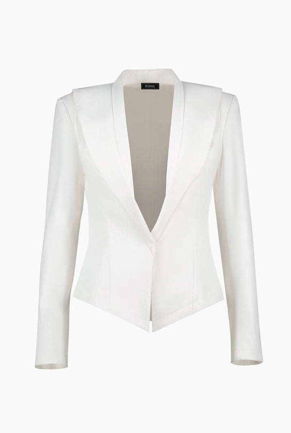 Blazer liso en color natural