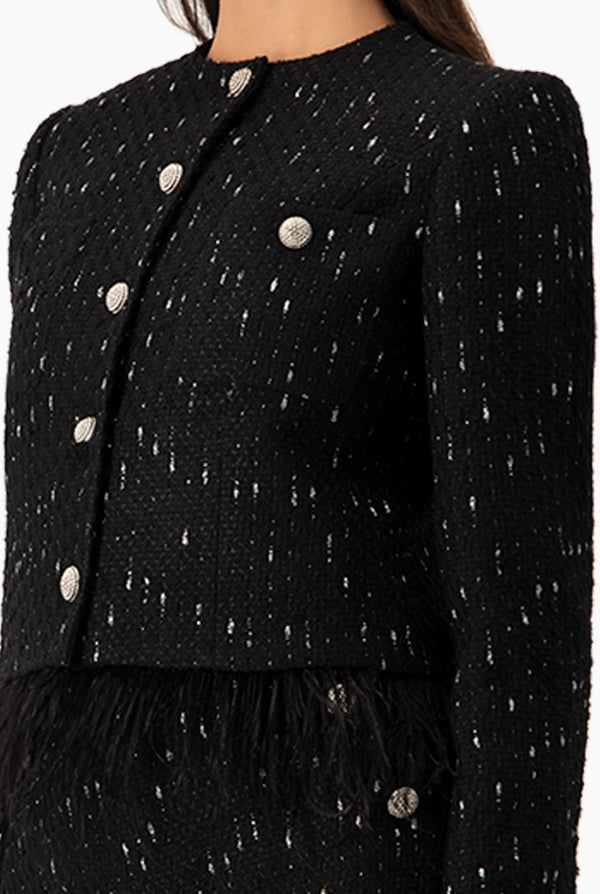 Saco Torera Negro con Plumas