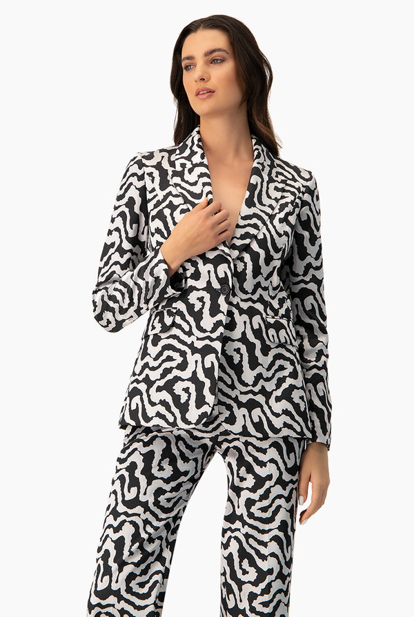 Saco Animal Print Plateado