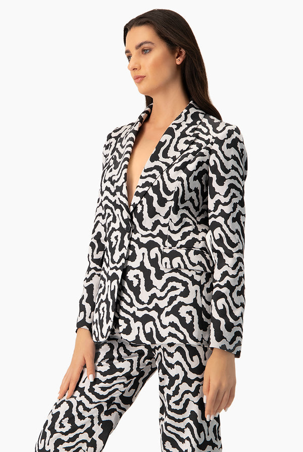 Saco Animal Print Plateado