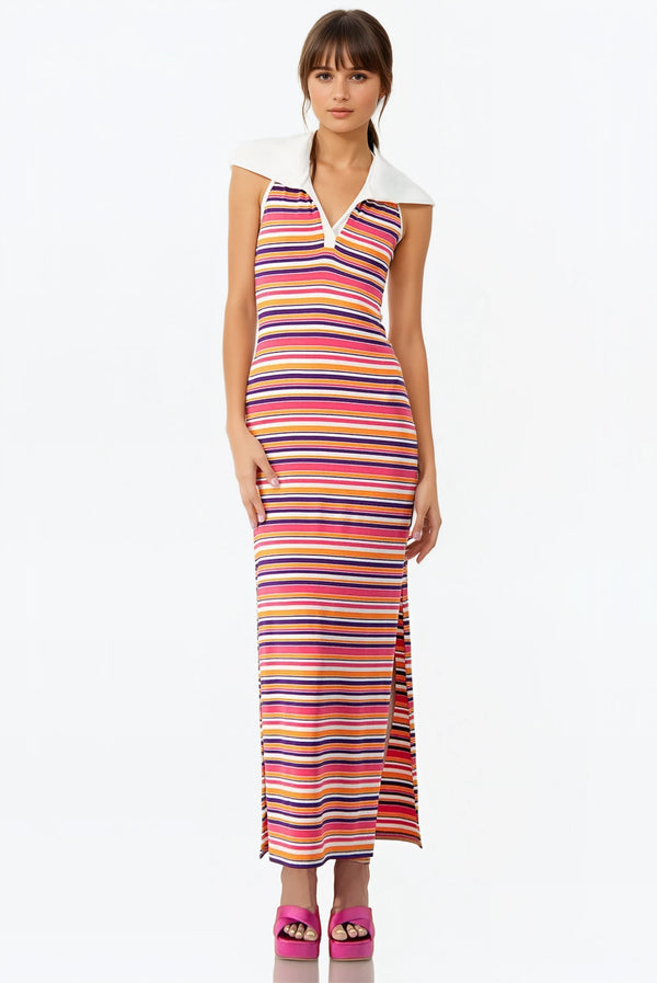 Vestido Maxi Sin Mangas Estampado