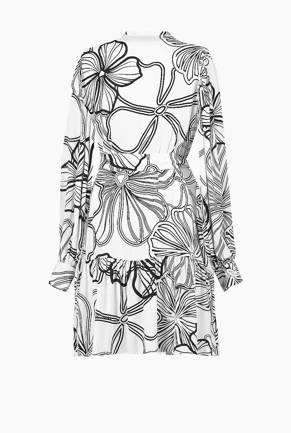 Vestido corto de cuello tipo mao