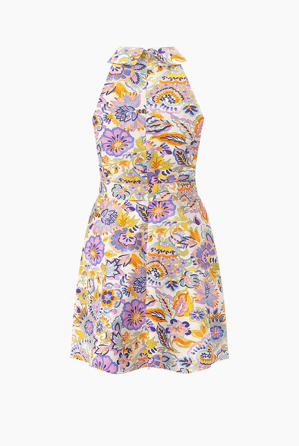 Vestido corto estampado y cinturon