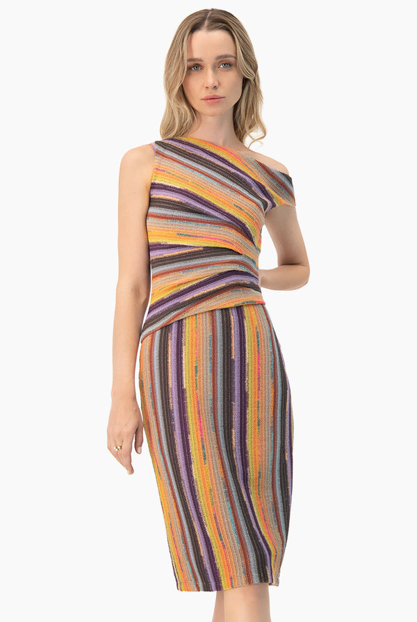 Vestido midi tejido escote en V