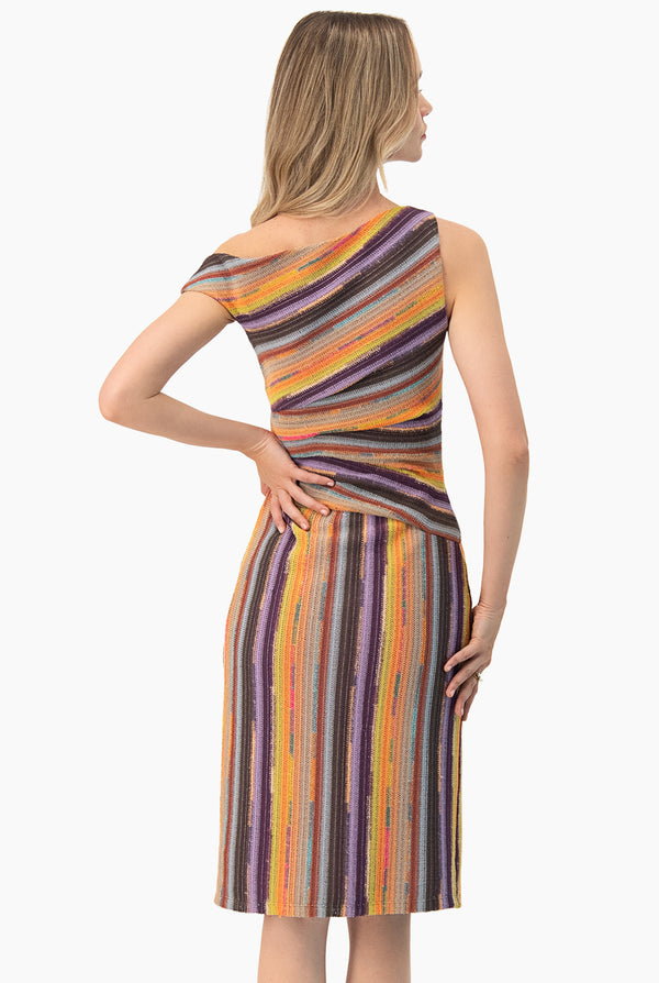 Vestido midi tejido escote en V