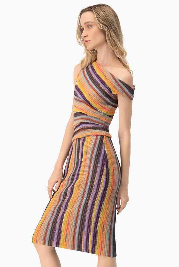 Vestido midi tejido escote en V