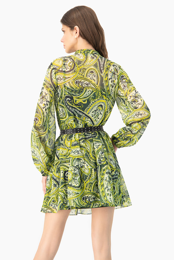 Vestido Verde Estampado Paisley