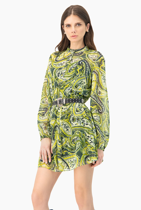 Vestido Verde Estampado Paisley