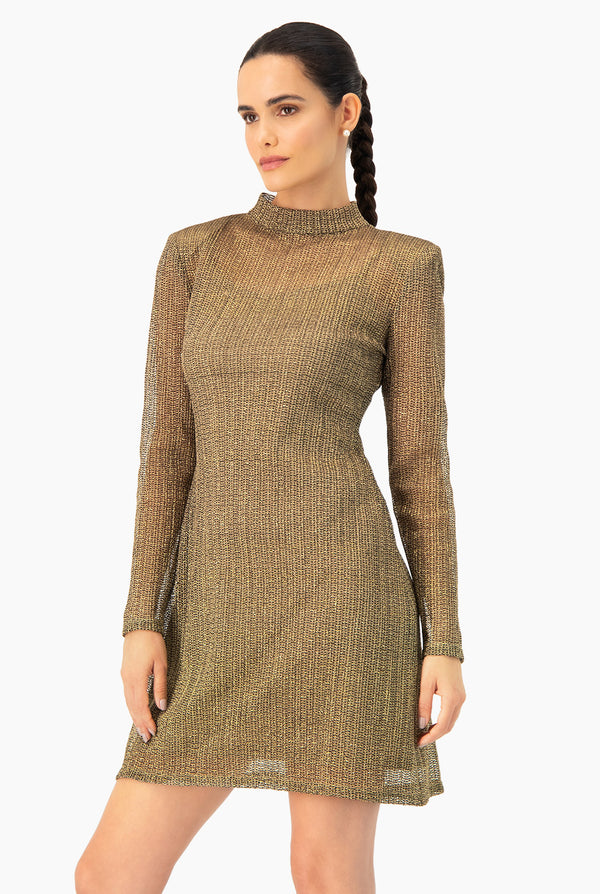 Vestido Corto Dorado Ivonne