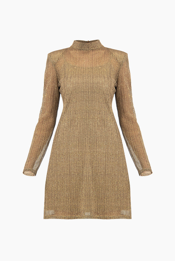Vestido Corto Dorado Ivonne
