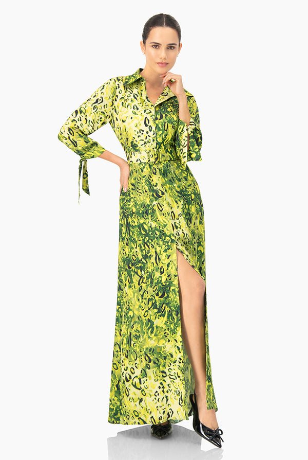 Vestido Camisero Maxi Estampado