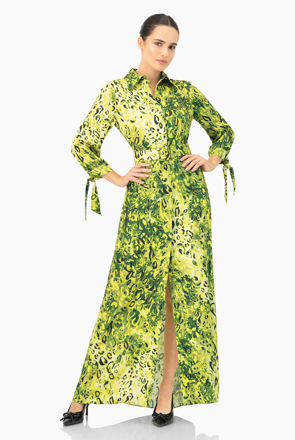 Vestido Camisero Maxi Estampado