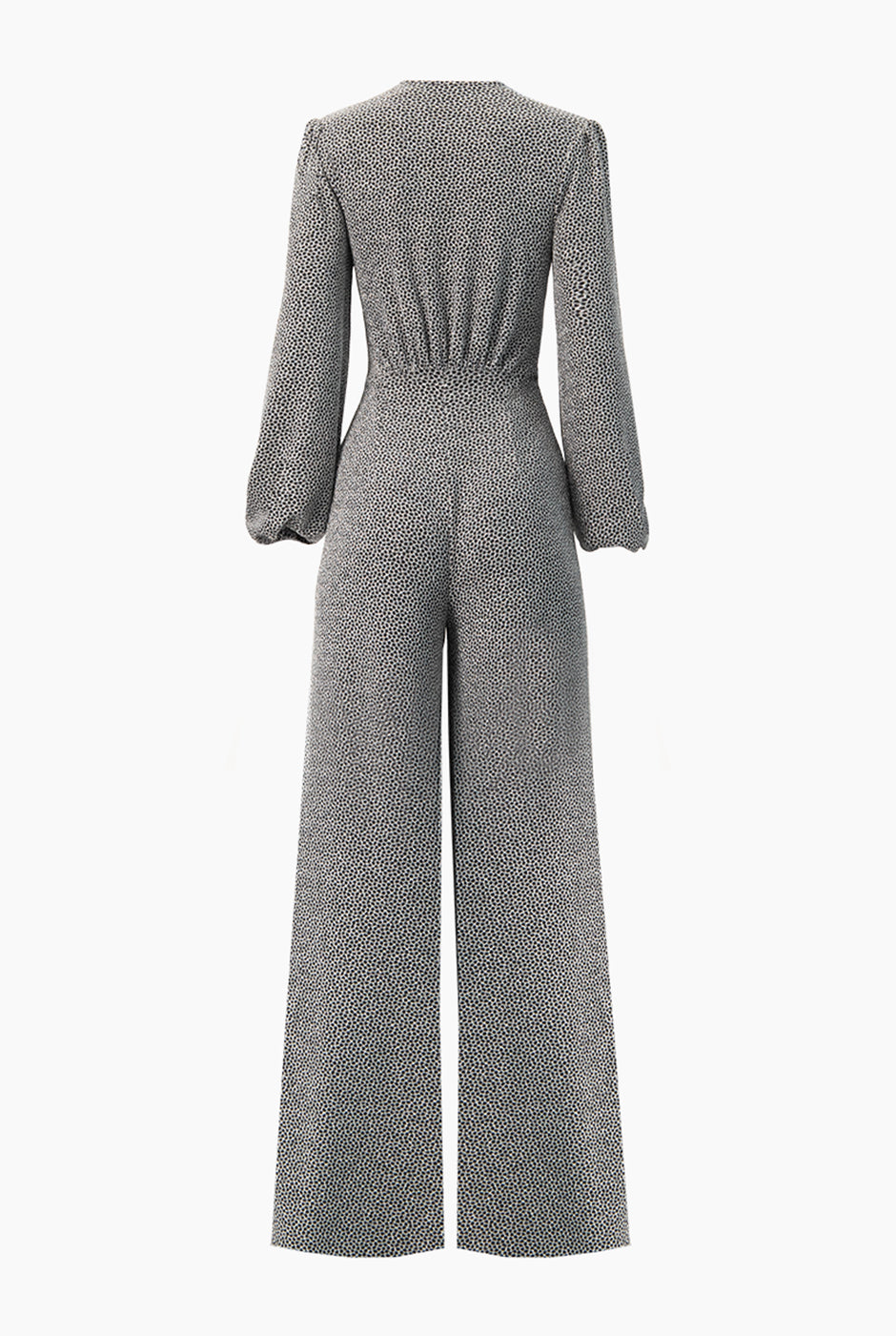 Jumpsuit plata con escote en V y cintura elástica
