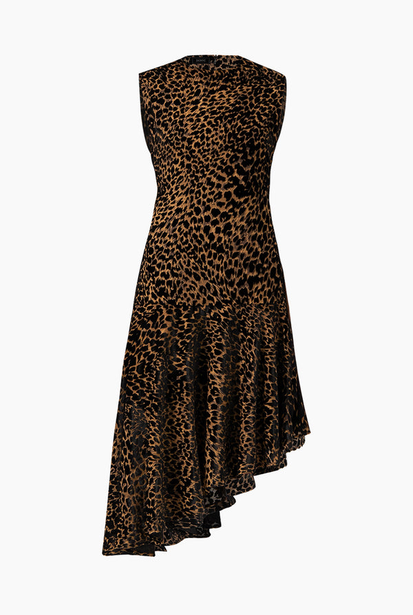 Vestido asimetrico animal print